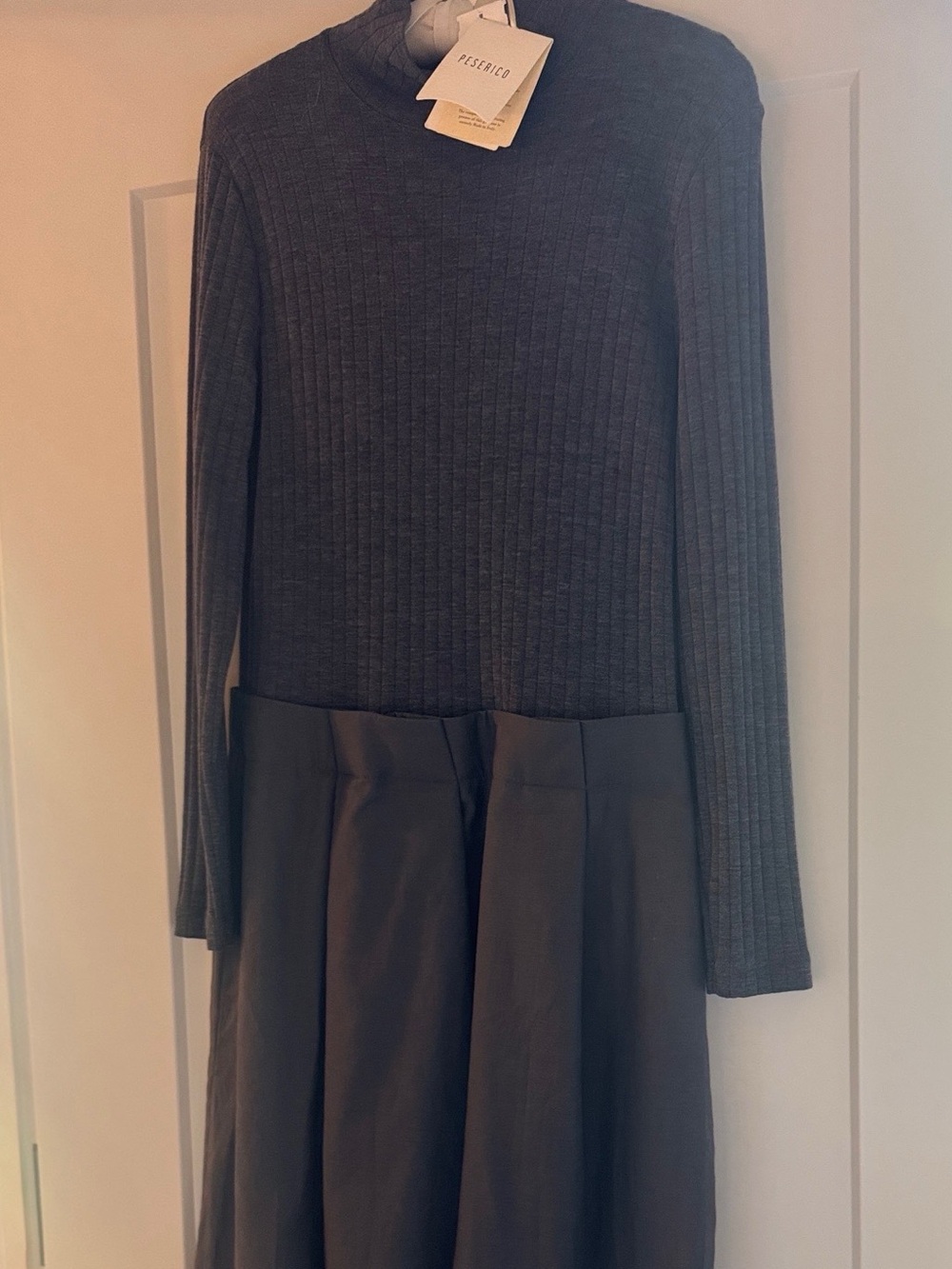Peserico Gray Midi Dress, NWT (Size EU 48)